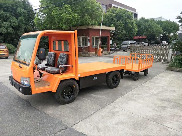 一拖二电动平板搬运车